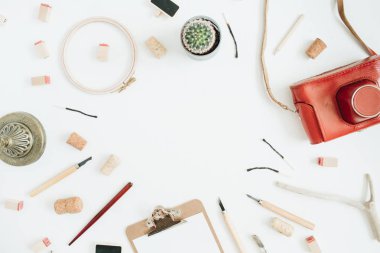 kopya alanı retro kamera, sulu, el yapımı sanat için araçları yaptı.