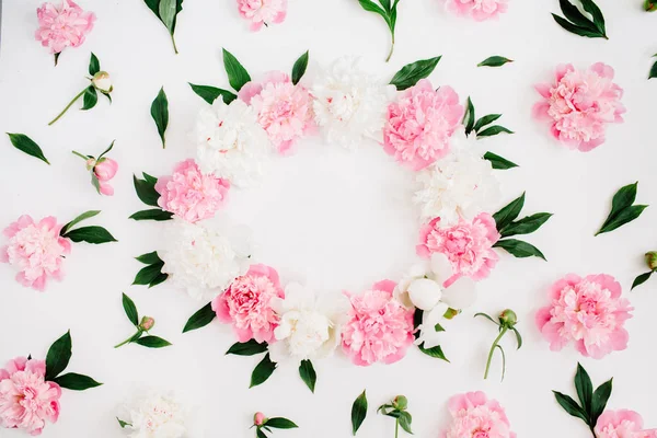 Peony çiçek çelenk çerçeve