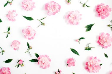 Peony çiçek çelenk çerçeve