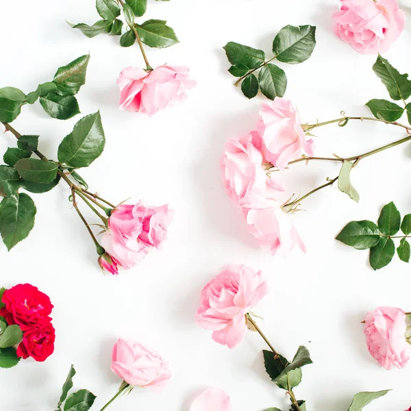 pembe ve kırmızı gül desen yaptı