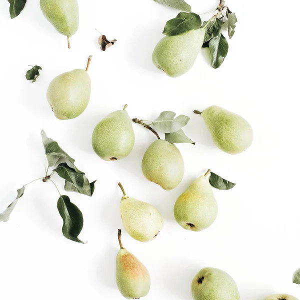 Минимальные груши фрукты и листья — стоковое фото