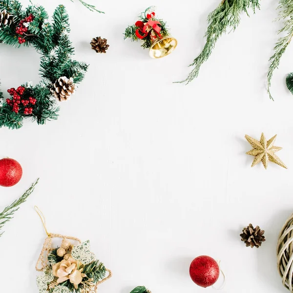 Frame made of Christmas decorations — Stock Photo, Image