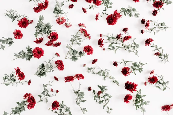 Цветочный узор из красных цветов — стоковое фото