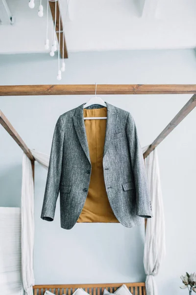 Groom Jacket Hanger Wedding Fashion Concept — Stock Photo, Image