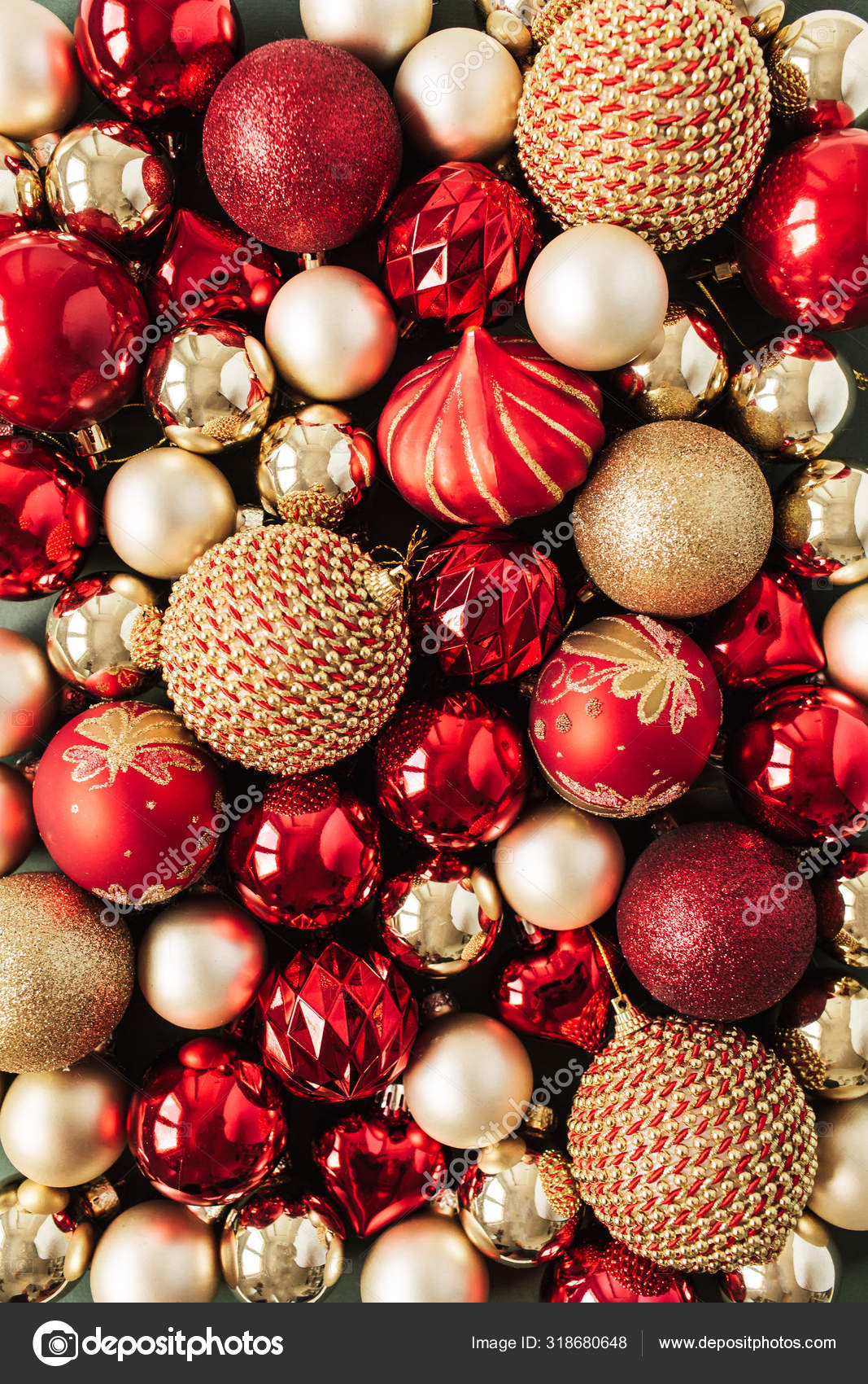 Red and gold christmas baubles online
