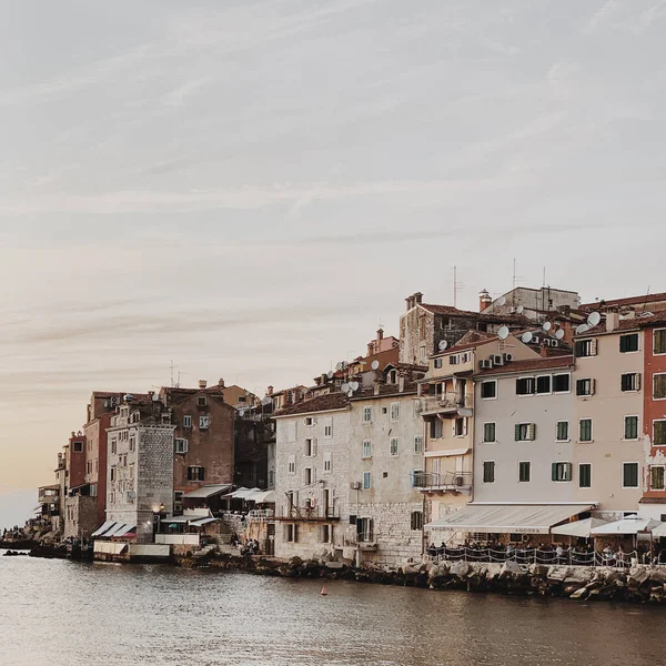 Beautiful Sunset Old Colorful Town Rovinj Istria Croatia — Stock Photo, Image