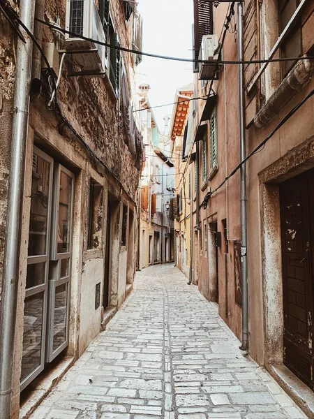 Smal Gata Rovinj Istrien Kroatien Europa 2019 Gamla Stan Med — Stockfoto