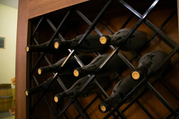 Flessen Wijn Wijnkelder — Stockfoto