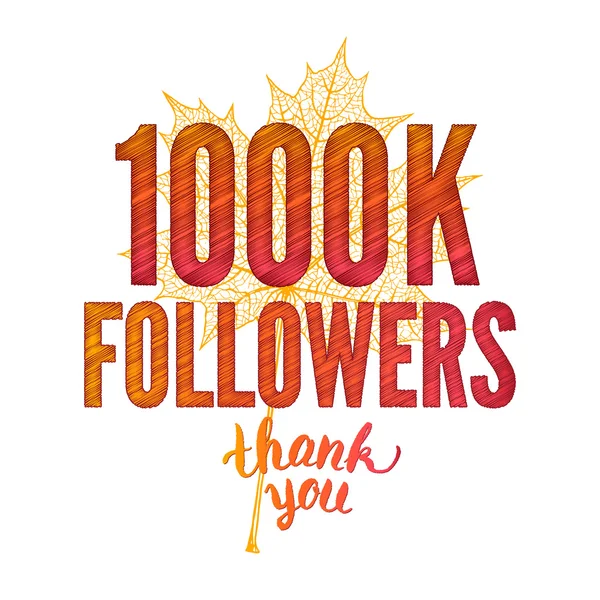 One million. 1000K. Thank you 1000000 followers card. raster