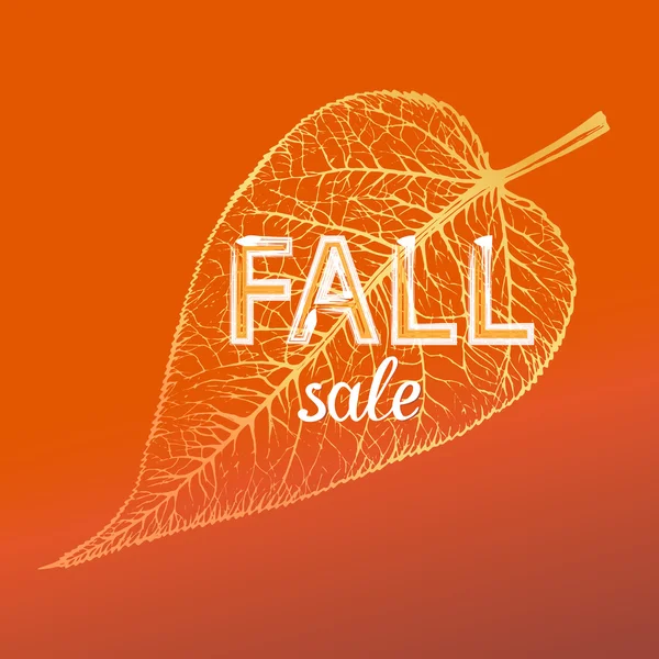 Fall Sale Background. Autumn foliage. Vector — Stock Vector