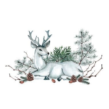 Sulu Boya Noel kompozisyon.