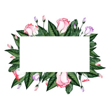 suluboya çiçek çerçevesi