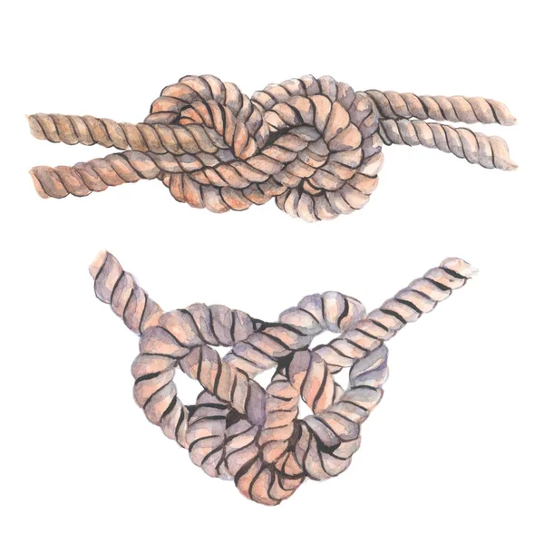 Cuerda marina para su diseño y decoración. Nudo de mar hecho de cuerda . — Foto de Stock
