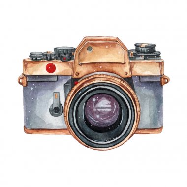 Vintage retro suluboya kamera. Fotoğraf logo için mükemmel