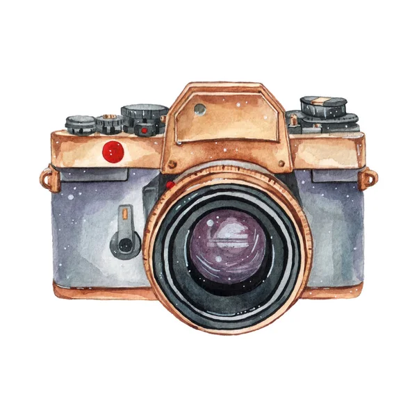 빈티지 복고 수채화 카메라입니다. 사진 로고에 대 한 완벽 한 — 스톡 사진