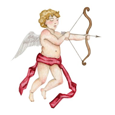 Tatlı meleklerin suluboya çizimi.