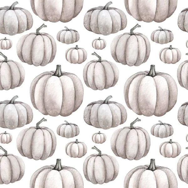 Kış süslemeleri için suluboya kusursuz beyaz balkabağı deseni