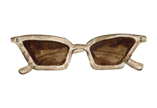 Ilustración de acuarela gafas de sol de verano con lentes arcos — Foto de Stock
