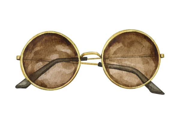Ilustración de acuarela gafas de sol de verano con lentes arcos — Foto de Stock