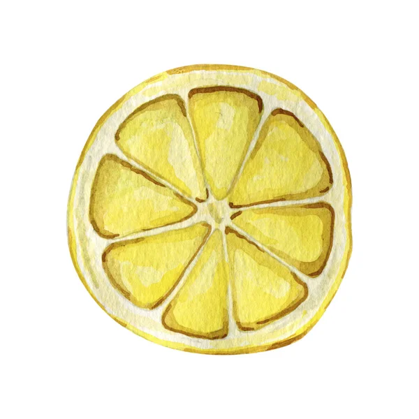 Ilustración acuarela de limones amarillos frescos cítricos —  Fotos de Stock