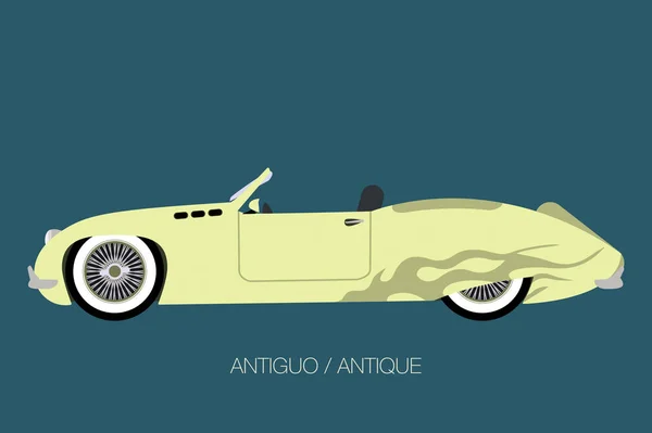 Klasik Otomobil, düz vektör tarz 