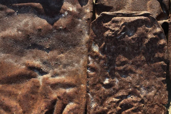 Metal corroded texture, brown metal texture background wrinkled — 스톡 사진