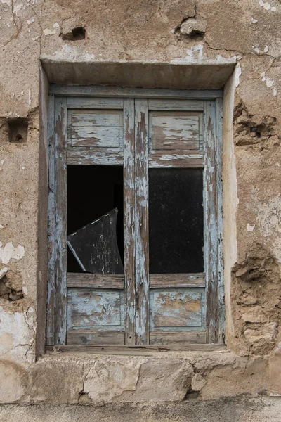 old broken windows, old  blue window, house in ruins, house dest