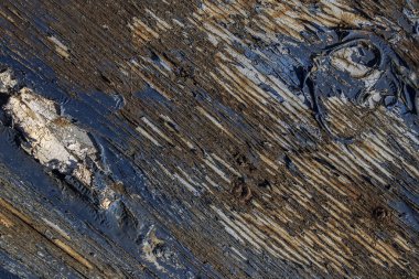 blue peeling paint wooden desk background, peeled paint over woo