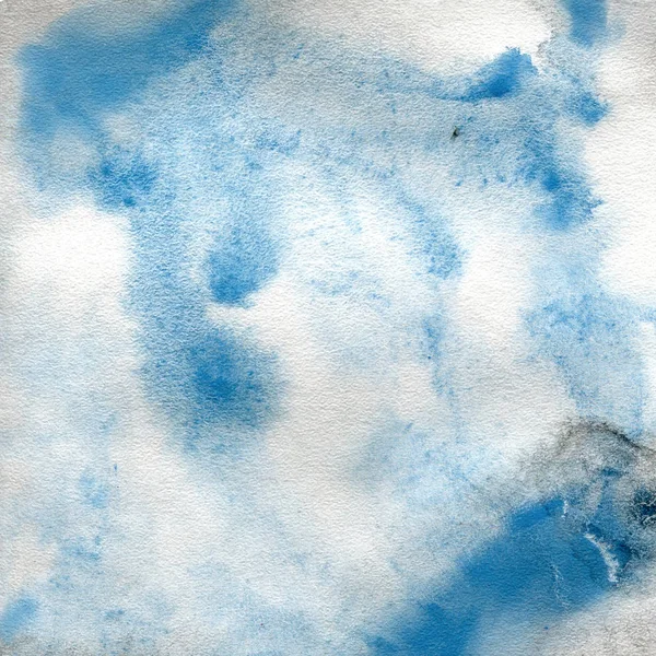 Texture aquarelle d'une couleur bleu clair transparent. Illustration. Aquarelle fond abstrait flou, taches, flou, remplir, imprimer, éclabousser, frotter . — Photo