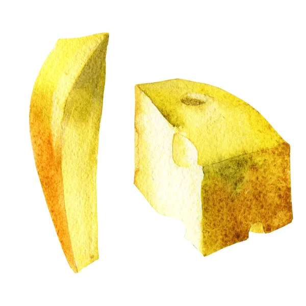 Акварель. Изображение сыра . — стоковое фото