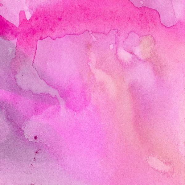Watercolor illustration. Texture. Watercolor transparent stain. Blur, spray. Pink colour — Stock Photo, Image