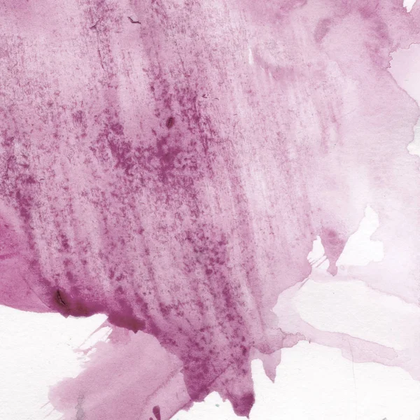 Watercolor illustration. Texture. Watercolor transparent stain. Blur, spray. Pink colour. — Stock Photo, Image