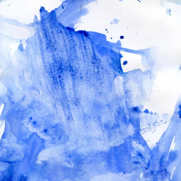 Ilustração aquarela. Textura. Mancha transparente aquarela. Borrão, spray. Cor azul . — Fotografia de Stock
