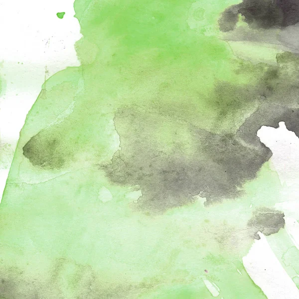 Ilustración en acuarela. Textura. Mancha transparente acuarela. Desenfoque, spray. Color verde . — Foto de Stock