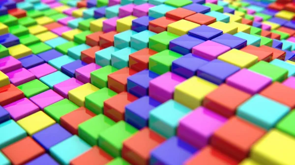 色付きの立方体の抽象的な背景は。3 d レンダリング — ストック写真