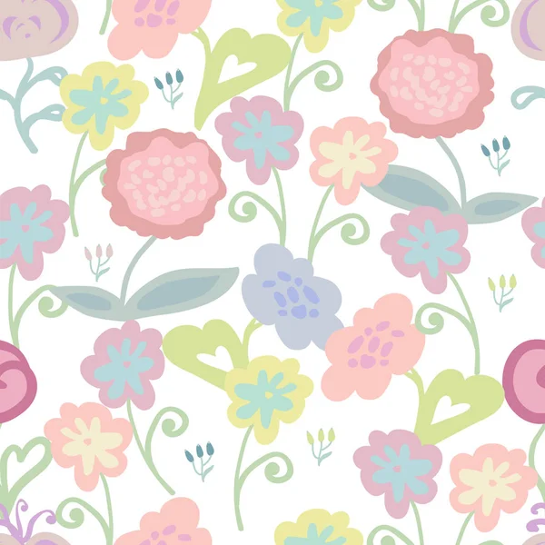 Basit vektör ile Seamless Modeli el çekilmiş çiçek