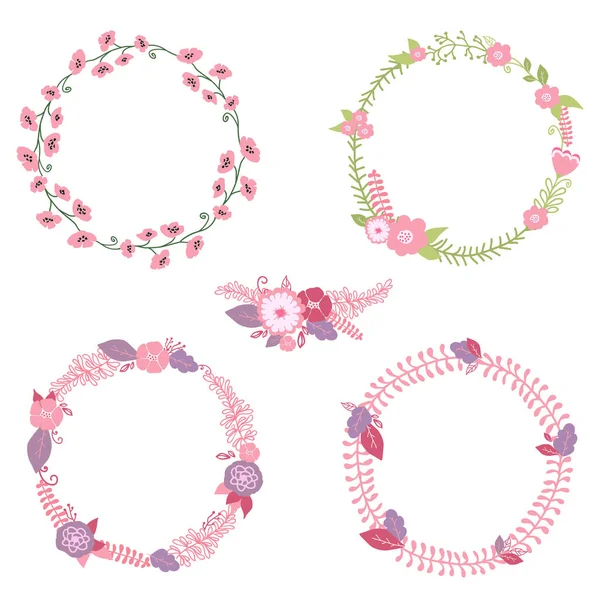 Dekoratif çiçek yuvarlak kare ve bahar parlak renklerde çiçek kompozisyon. Çiçek bahar çelenk ayarla, tarihi kartları ve davetiyeler kullanılabilir