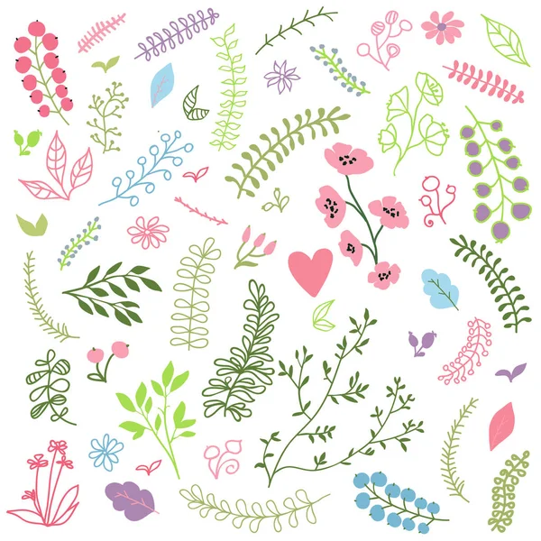 Doodle bahar çiçekleri kümesi. Bahar Tema, seamless modeli