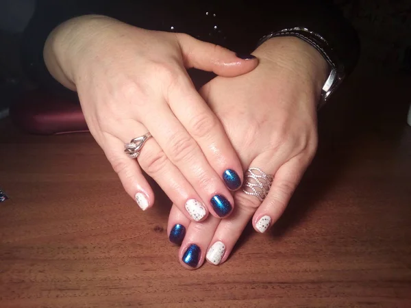 Manicure Fatta Lavorare Modo Eccellente Una Bella Manicure Con Gel — Foto Stock