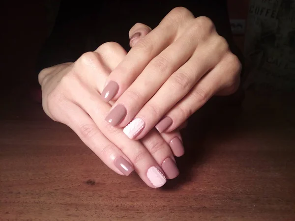 Manicure Fatta Lavorare Modo Eccellente Una Bella Manicure Con Gel — Foto Stock