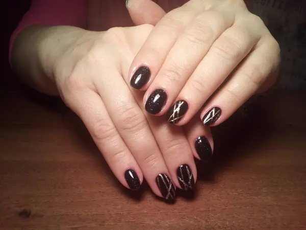 Manicurista Hizo Excelentemente Trabajo Una Hermosa Manicura Con Gel Polaco — Foto de Stock