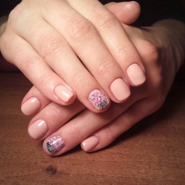 Manikürcü onu mükemmel bir manikürcüye dönüştürdü. Ellerinde cilalı jöle vardı ve müşteri mutluydu.