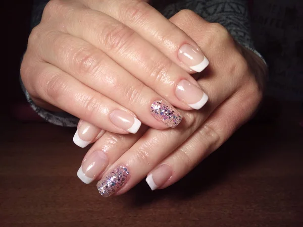 Manicure Maakte Haar Werk Uitstekend Tot Een Mooie Manicure Met — Stockfoto