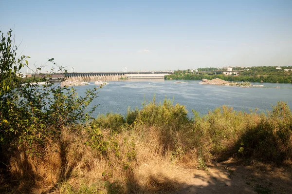 Paisagem Ucrânia Cidade Zaporozhye Famosa Ilha Khortytsya — Fotografia de Stock