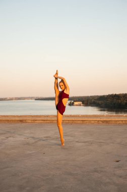 Kız ve erkek dansçılar doğada tutkulu bir dans yapıyorlar.