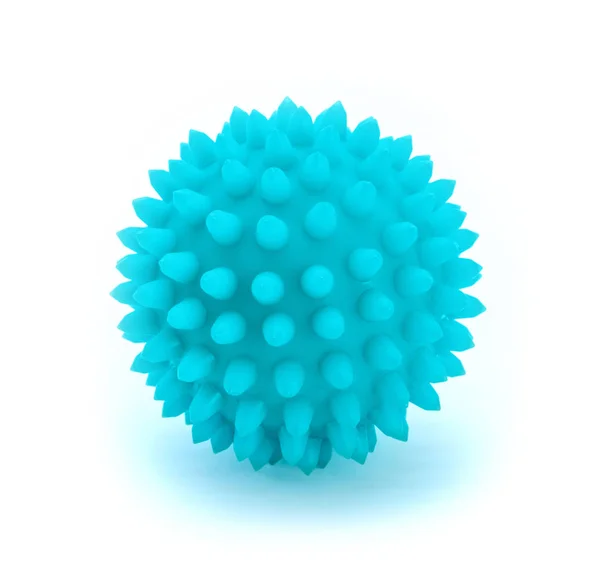 Foto av blå bollen med spikar för utbildning isolerad på vit bakgrund — Stockfoto