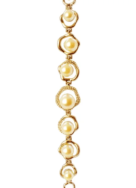 Photo de bijoux bracelet en perles blanches isolé sur fond — Photo