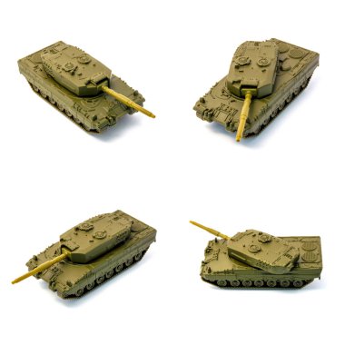 Toy tanks isolated on white background clipart