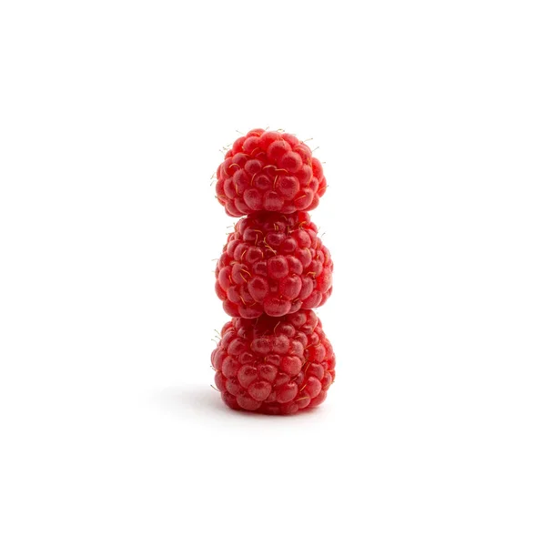Photo of fresh red raspberry isolated on white background — Stock Photo, Image