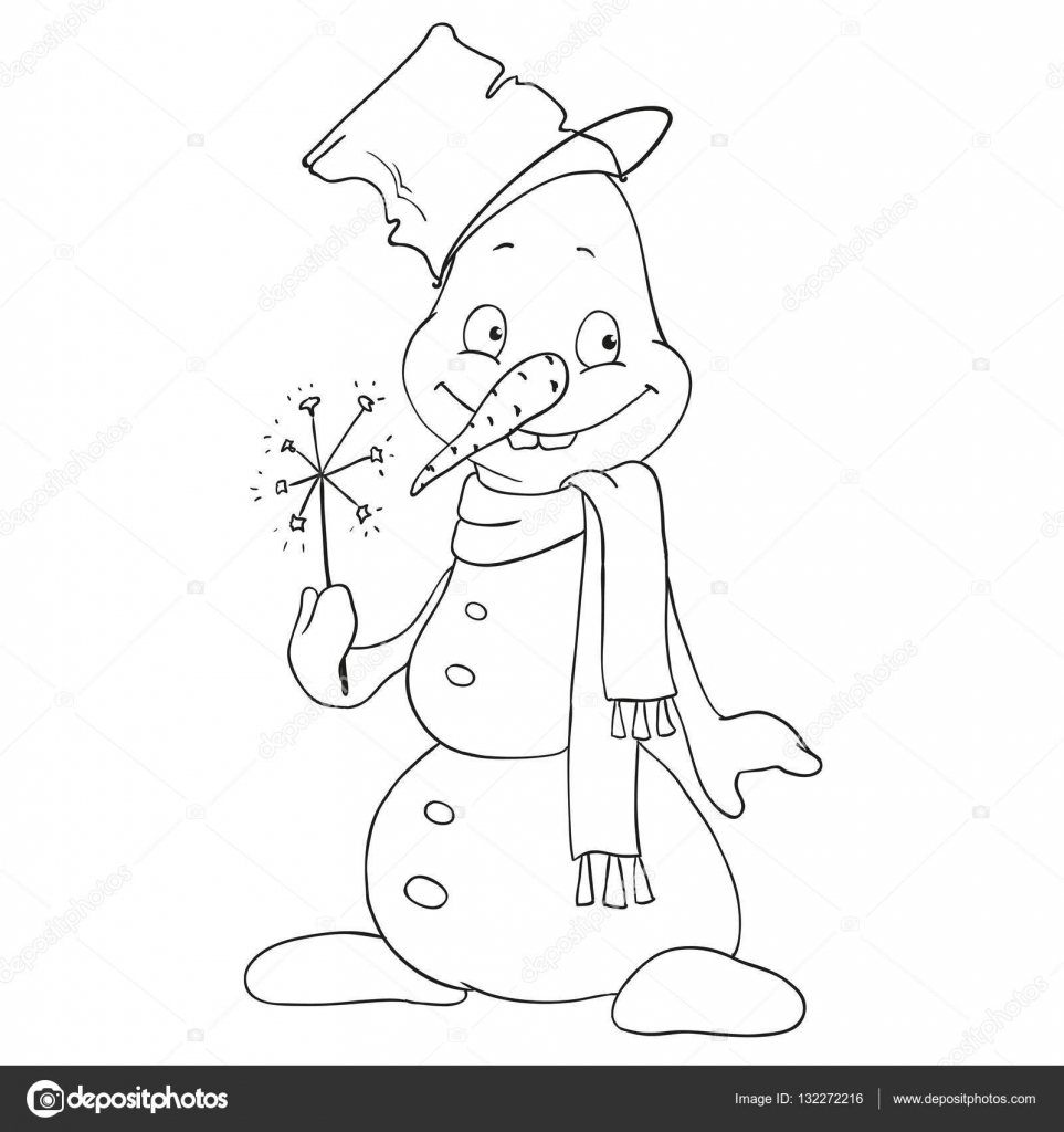 bonito dos desenhos animados figura boneco de neve com um diamante